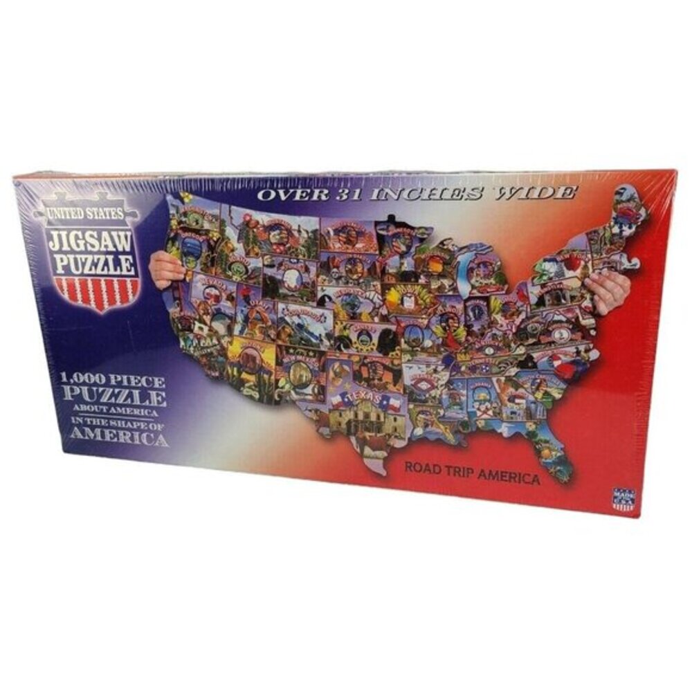 USA United States America 31 Inch Puzzle 1000 Pieces Wide Road Trip Made USA New